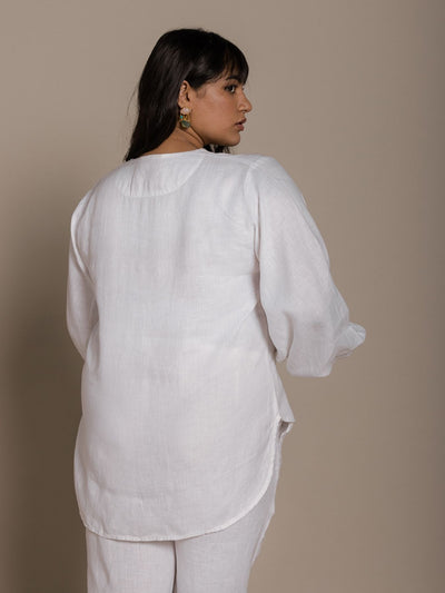 Releve Fashion Reistor White Poems in The Sky Top Ethical Designer Brand Sustainable Fashion Conscious Clothing Purchase with Purpose Shop for Good
