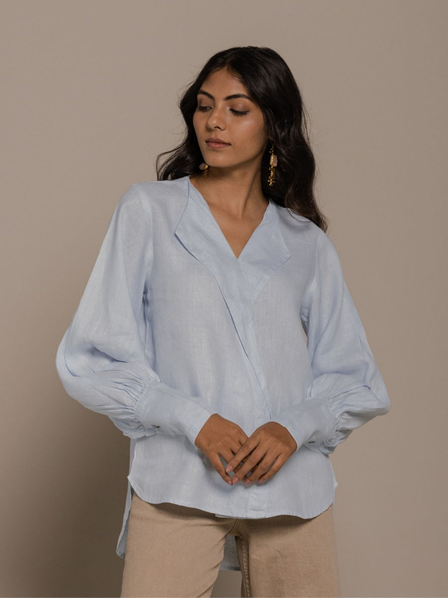 Releve Fashion Reistor Blue Poems in The Sky Top Ethical Designer Brand Sustainable Fashion Conscious Clothing Purchase with Purpose Shop for Good