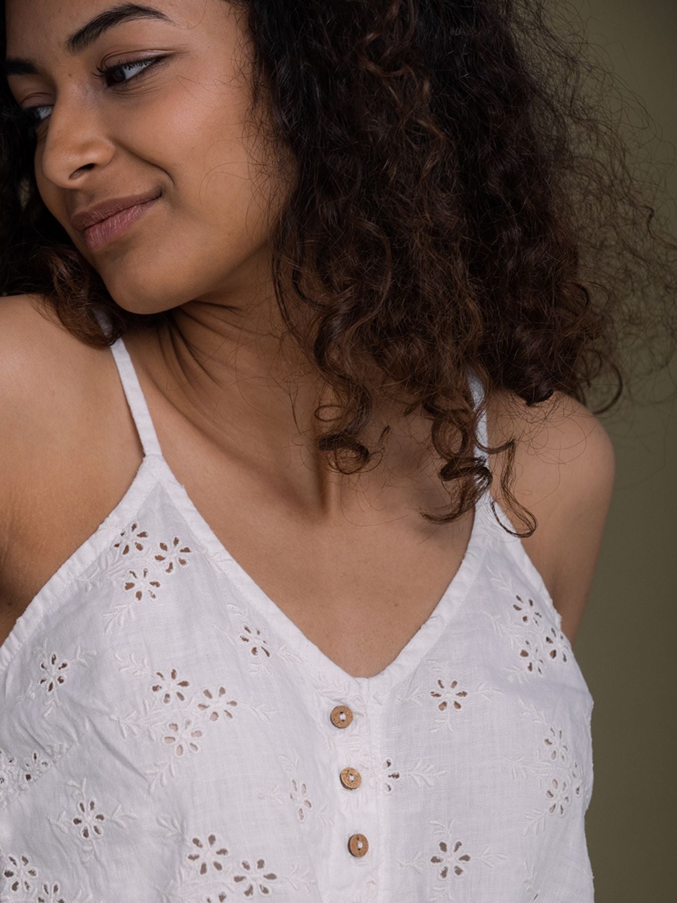 Releve Fashion Reistor White Pool Day Tan Lines Straps Top Ethical Designer Brand Sustainable Fashion Conscious Clothing Purchase with Purpose Shop for Good