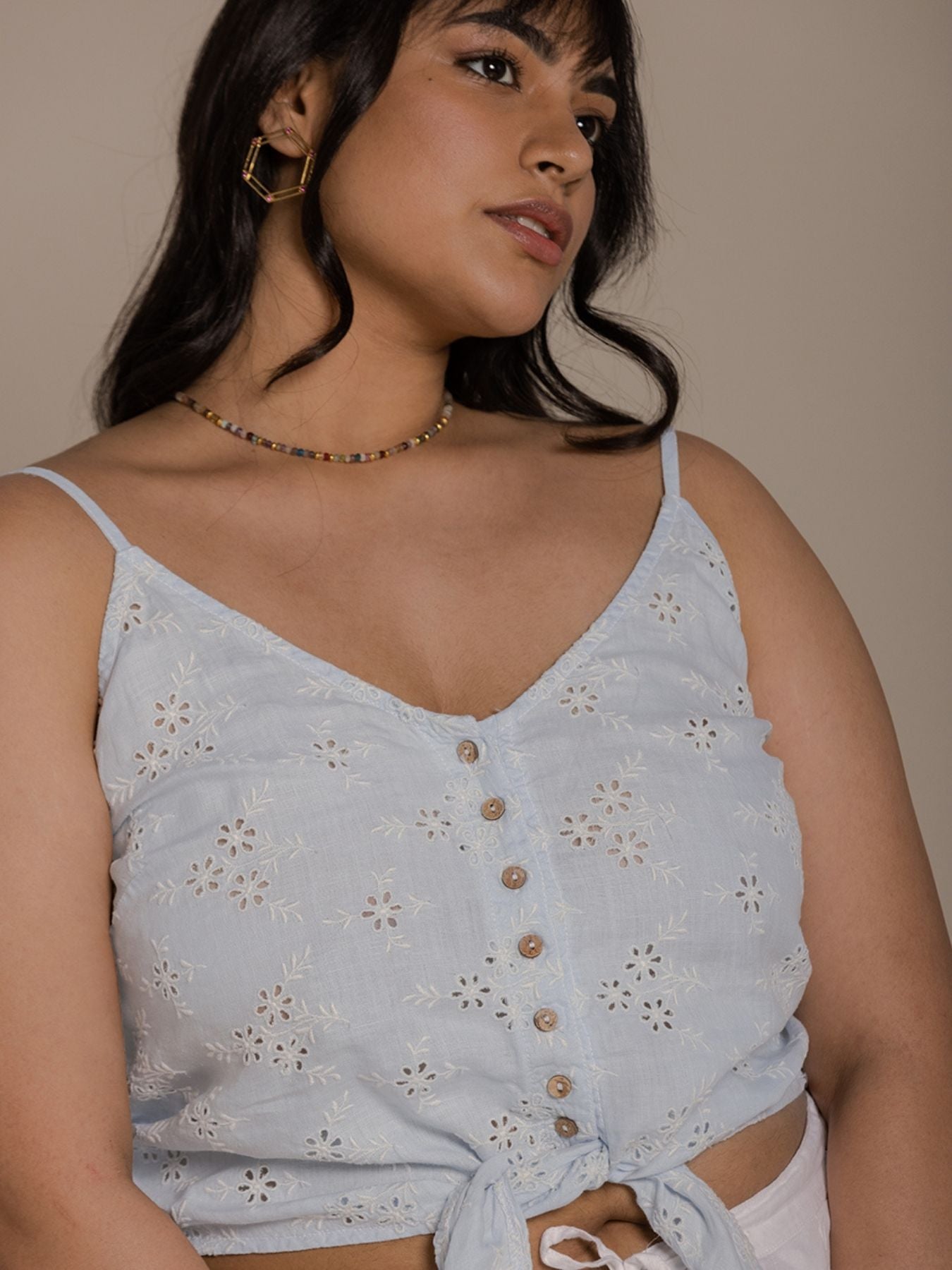 Releve Fashion Reistor Blue Pool Day Tan Lines Straps Top Ethical Designer Brand Sustainable Fashion Conscious Clothing Purchase with Purpose Shop for Good