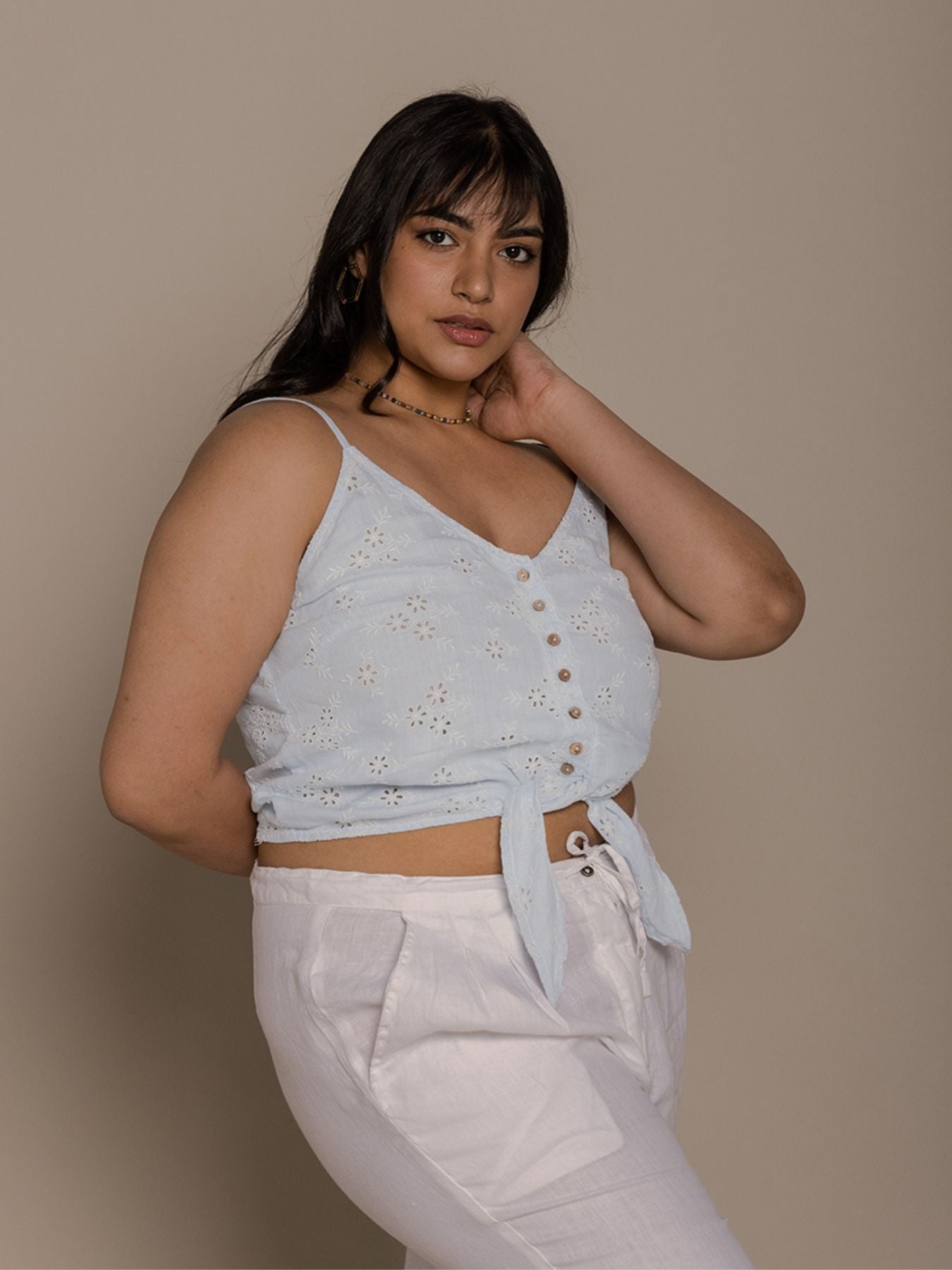 Releve Fashion Reistor Blue Pool Day Tan Lines Straps Top Ethical Designer Brand Sustainable Fashion Conscious Clothing Purchase with Purpose Shop for Good