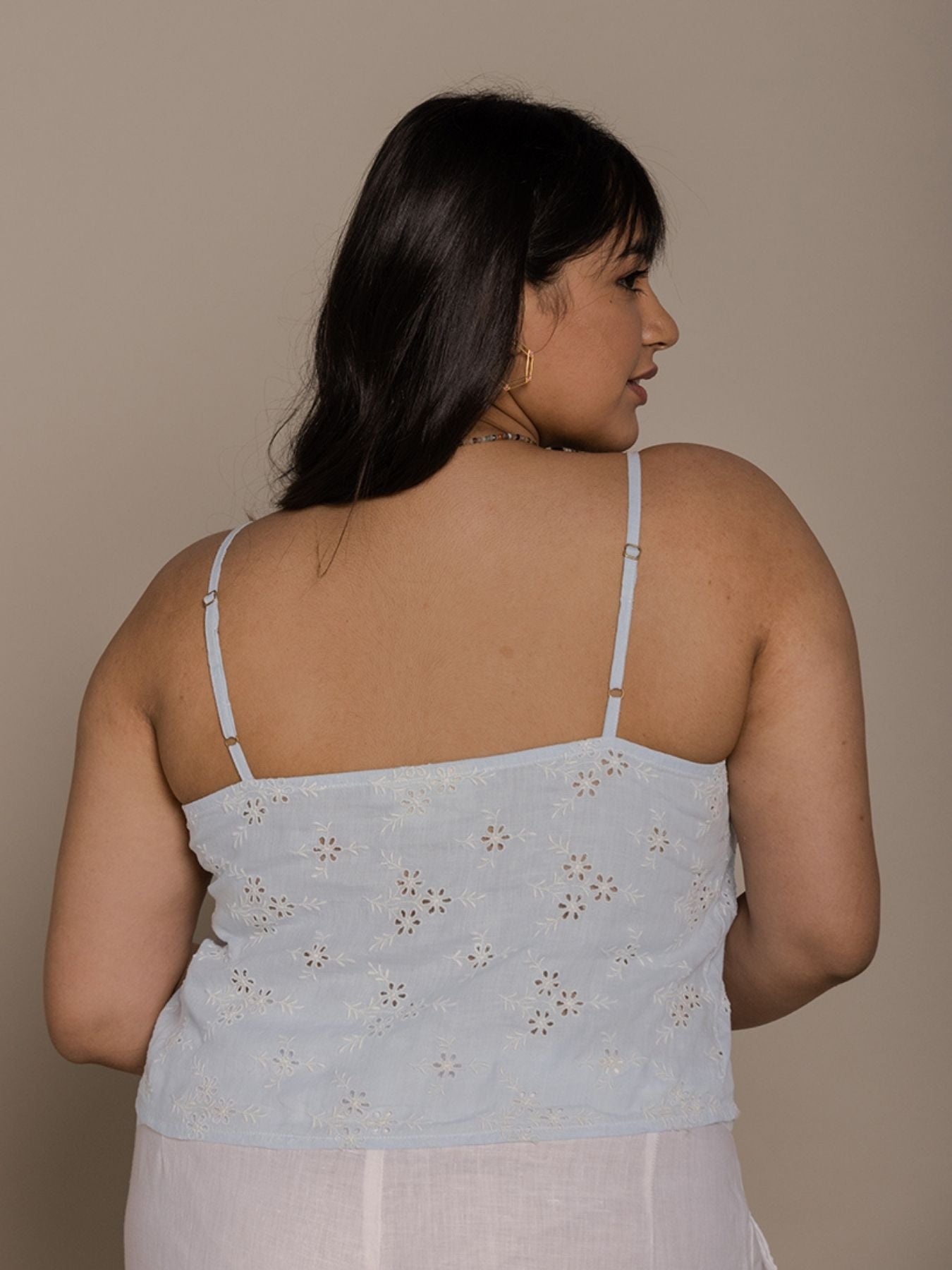 Releve Fashion Reistor Blue Pool Day Tan Lines Straps Top Ethical Designer Brand Sustainable Fashion Conscious Clothing Purchase with Purpose Shop for Good