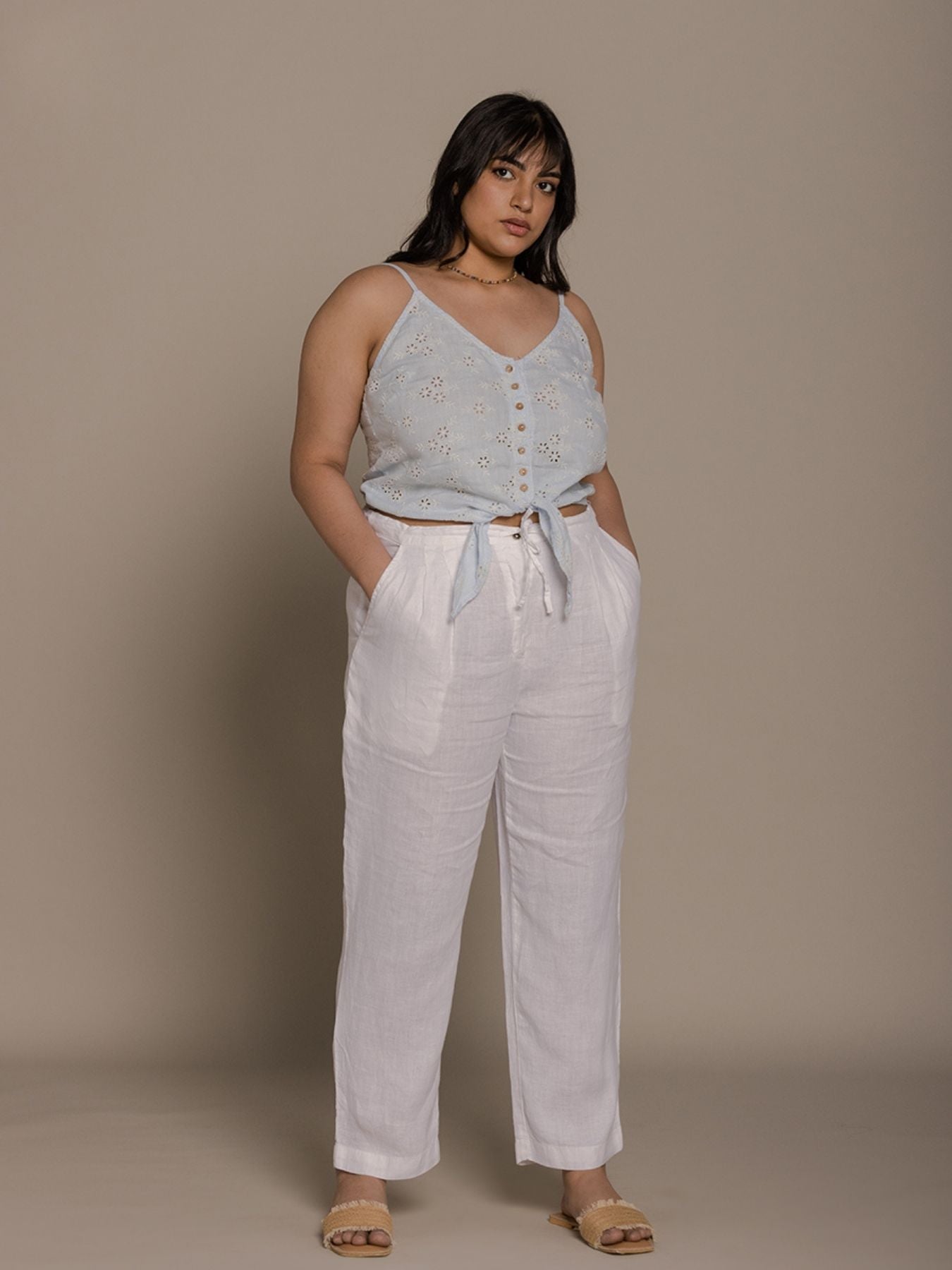 Releve Fashion Reistor Blue Pool Day Tan Lines Straps Top Ethical Designer Brand Sustainable Fashion Conscious Clothing Purchase with Purpose Shop for Good