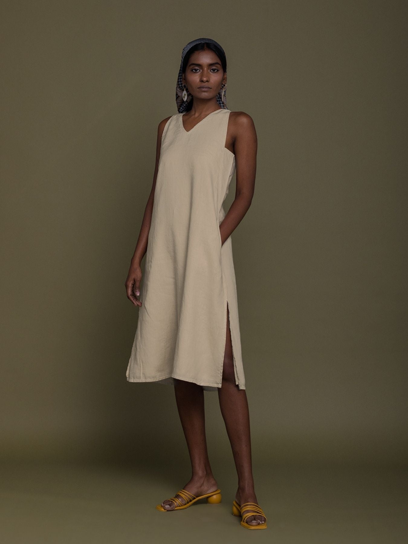 Relev Fashion | Reistor Reading Tea Leaves Dress, Sand Beige Relev Fashion | Reistor Reading Tea Leaves Dress, Sand Beige