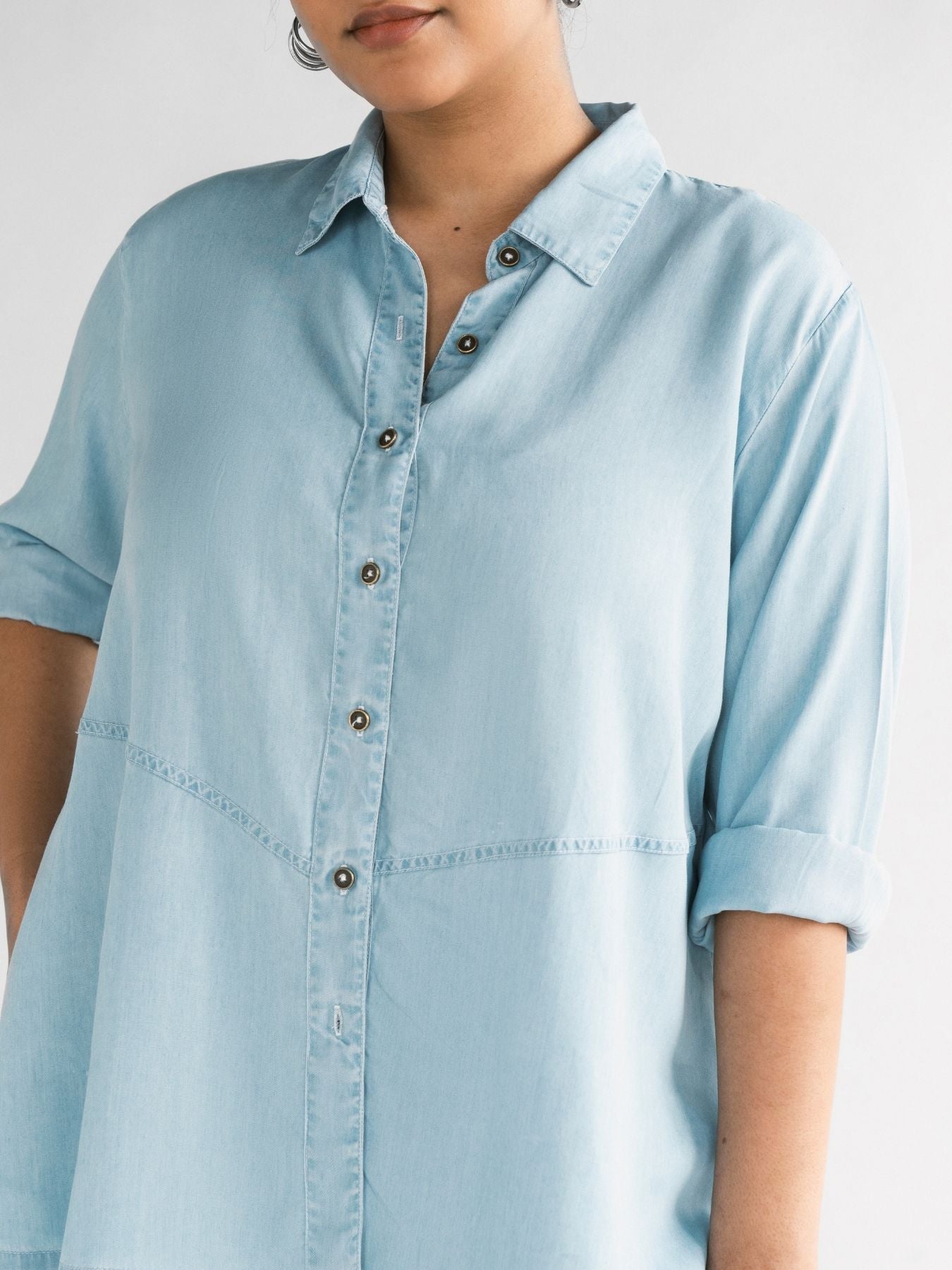 Releve Fashion Reistor Blue Ready for the World Shirt Ethical Designer Brand Sustainable Fashion Conscious Clothing Purchase with Purpose Shop for Good