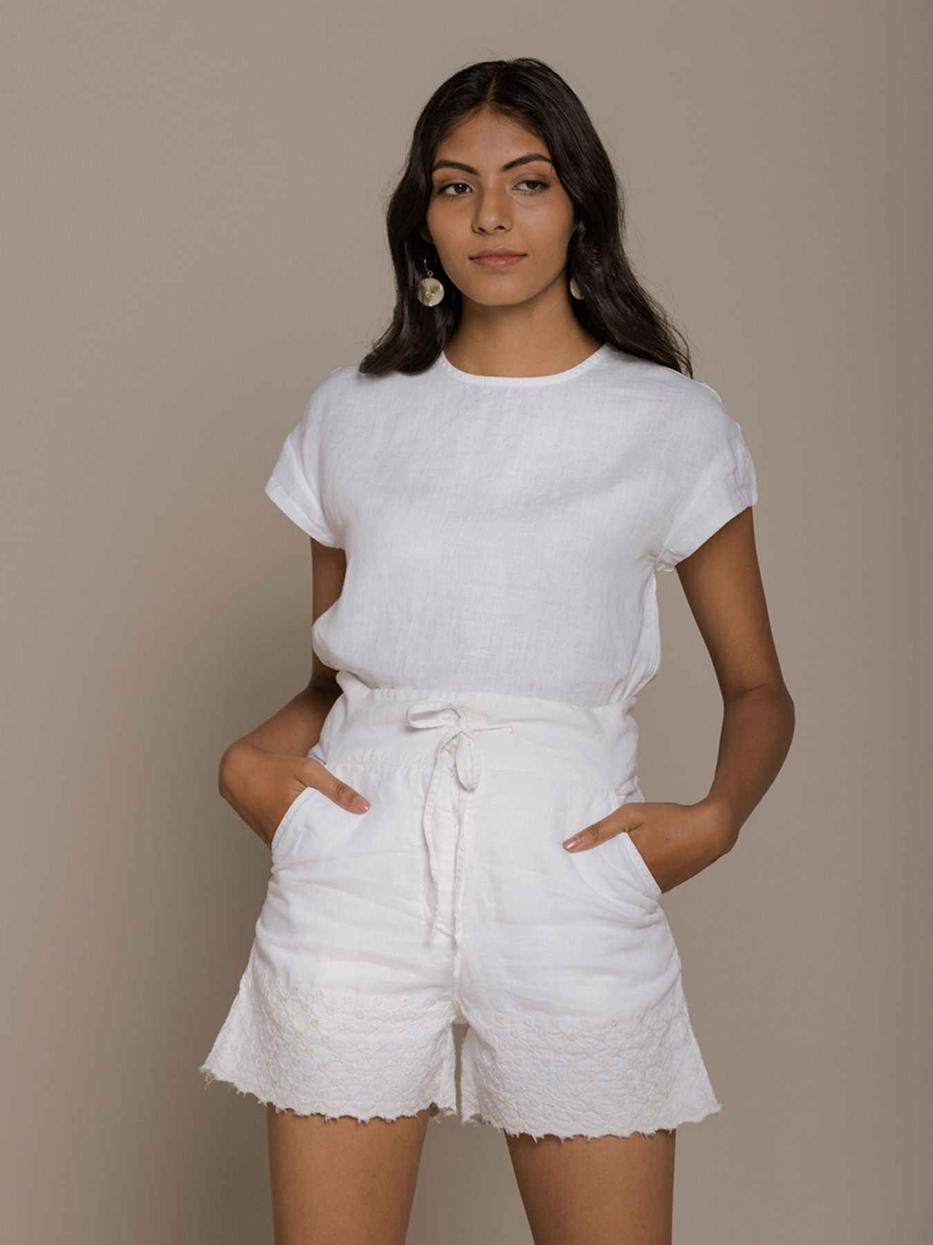 Releve Fashion Reistor White Sandcastle Saturdays Short Sleeves Top Ethical Designer Brand Sustainable Fashion Conscious Clothing Purchase with Purpose Shop for Good