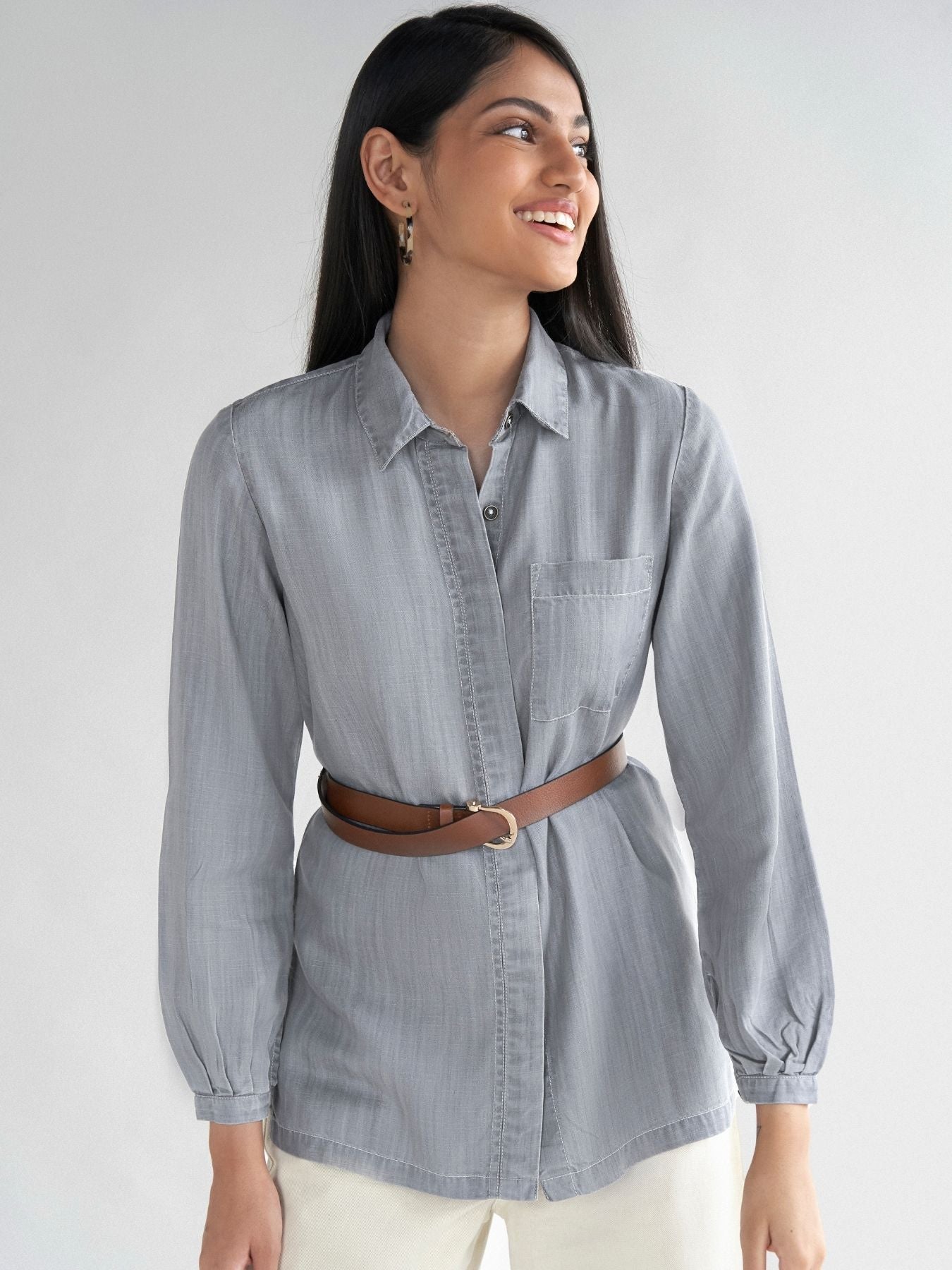 Shades of Everyday Top, Stone Grey