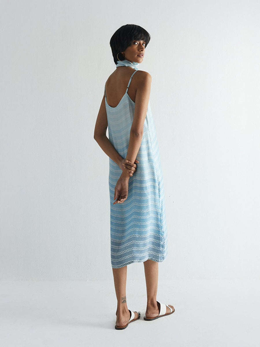 Releve Fashion Reistor Shades of the Sea Dress Oceanscape Ethical Designer Brand Sustainable Fashion Conscious Clothing Purchase with Purpose Shop for Good