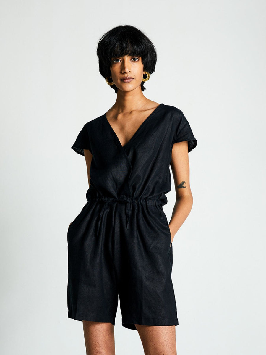 Releve Fashion Reistor Smoke and Mirrors Romper Black Ethical Designer Brand Sustainable Fashion Conscious Clothing Purchase with Purpose Shop for Good