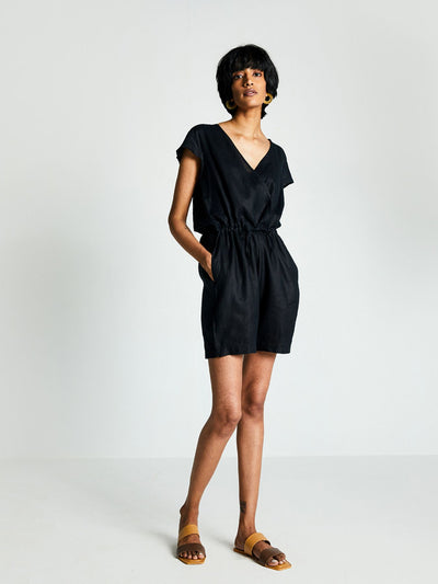 Releve Fashion Reistor Smoke and Mirrors Romper Black Ethical Designer Brand Sustainable Fashion Conscious Clothing Purchase with Purpose Shop for Good