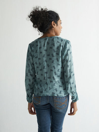 Releve Fashion Reistor Starry Skies Top Falling Leaves Print Ethical Designer Brand Sustainable Fashion Conscious Clothing Purchase with Purpose Shop for Good