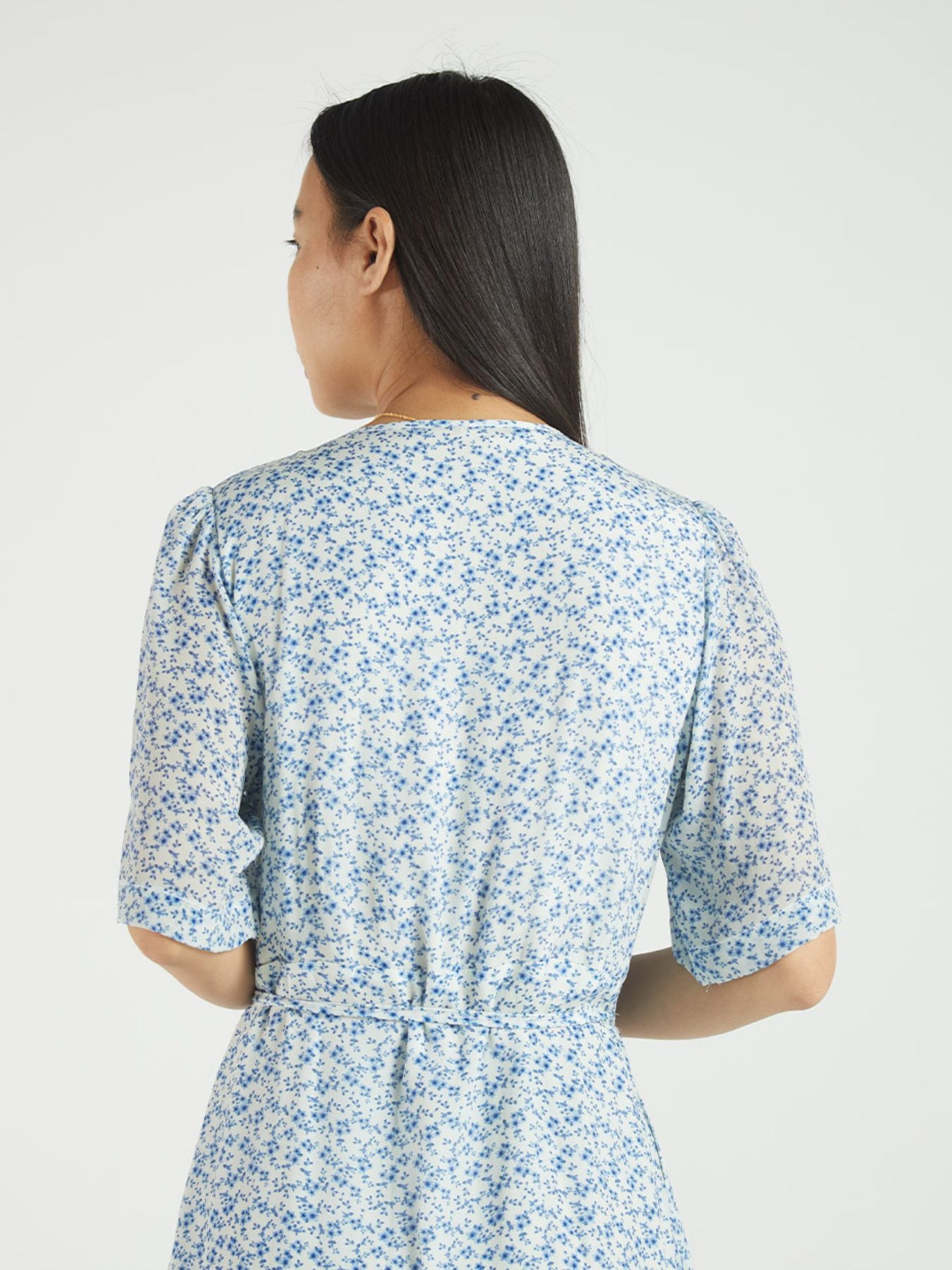 Releve Fashion Reistor Summer Rains Dress Forget Me Not Print Ethical Designer Brand Sustainable Fashion Conscious Clothing Purchase with Purpose Shop for Good