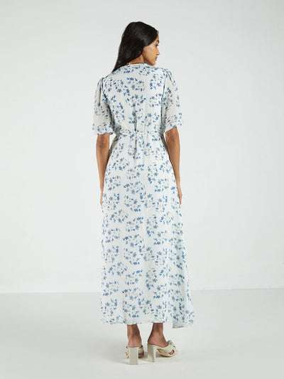 Releve Fashion Reistor Summer Rains Dress Visions of Blue Print Ethical Designer Brand Sustainable Fashion Conscious Clothing Purchase with Purpose Shop for Good
