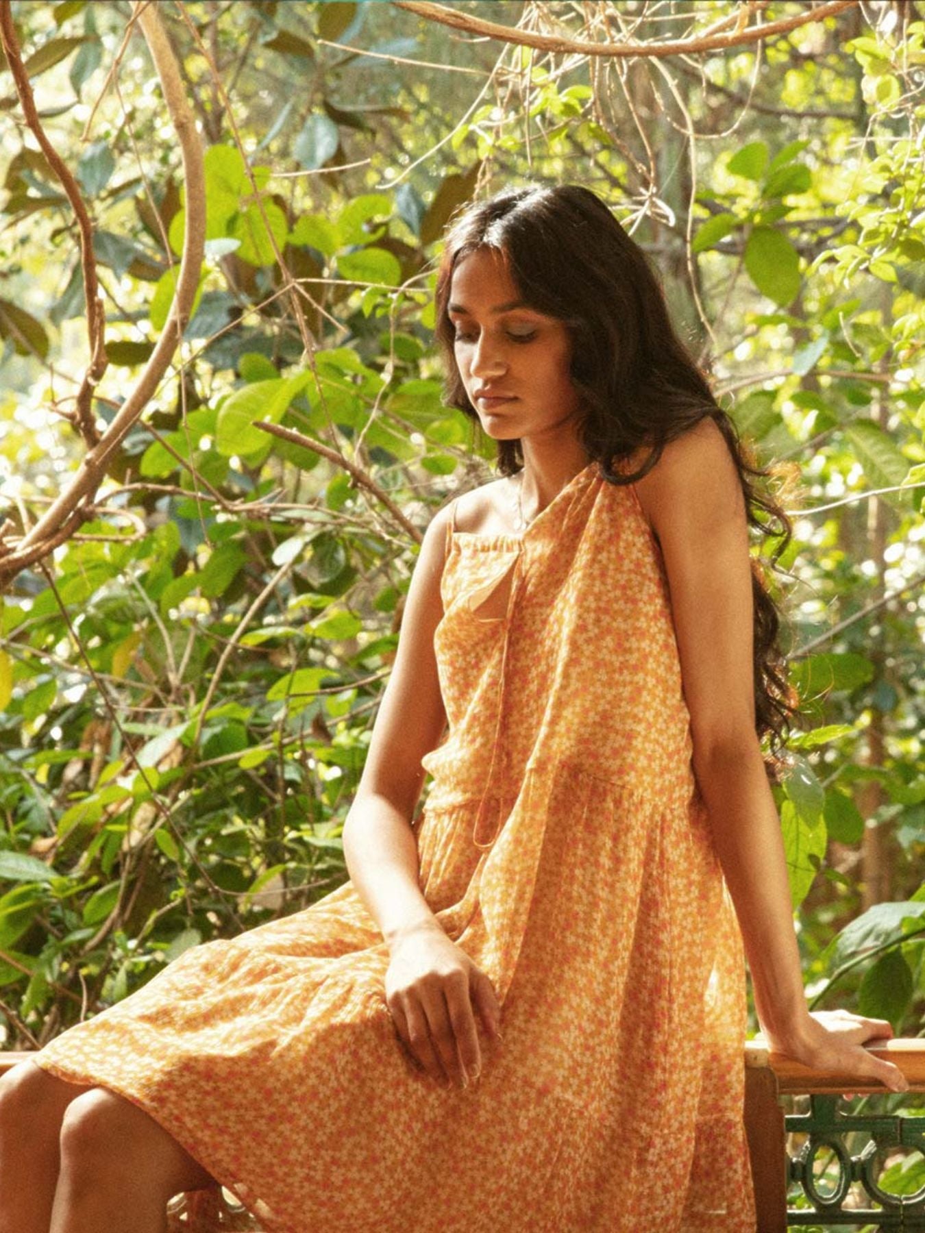 Releve Fashion Reistor Sunset to Sunrise Dress Dizzy Mustard Ethical Designer Brand Sustainable Fashion Conscious Clothing Purchase with Purpose Shop for Good