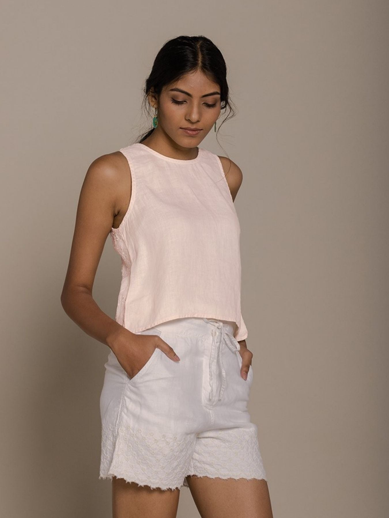 Releve Fashion Reistor Pink Sunshine and Streetlight Sleeveless Top Ethical Designer Brand Sustainable Fashion Conscious Clothing Purchase with Purpose Shop for Good