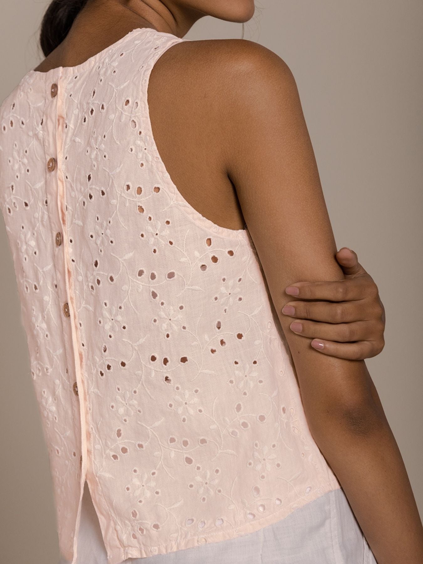 Releve Fashion Reistor Pink Sunshine and Streetlight Sleeveless Top Ethical Designer Brand Sustainable Fashion Conscious Clothing Purchase with Purpose Shop for Good