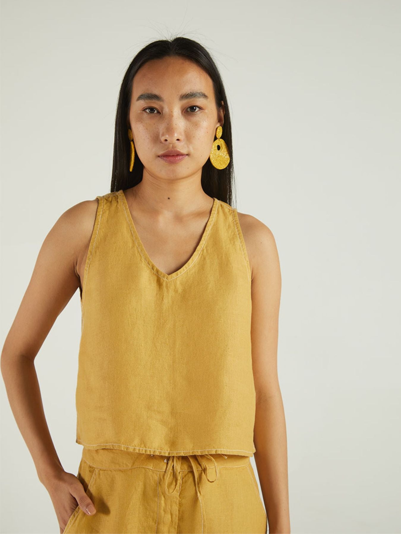 Releve Fashion Reistor Sunshine On My Back Top Tuscan Sun Ethical Designer Brand Sustainable Fashion Conscious Clothing Purchase with Purpose Shop for Good