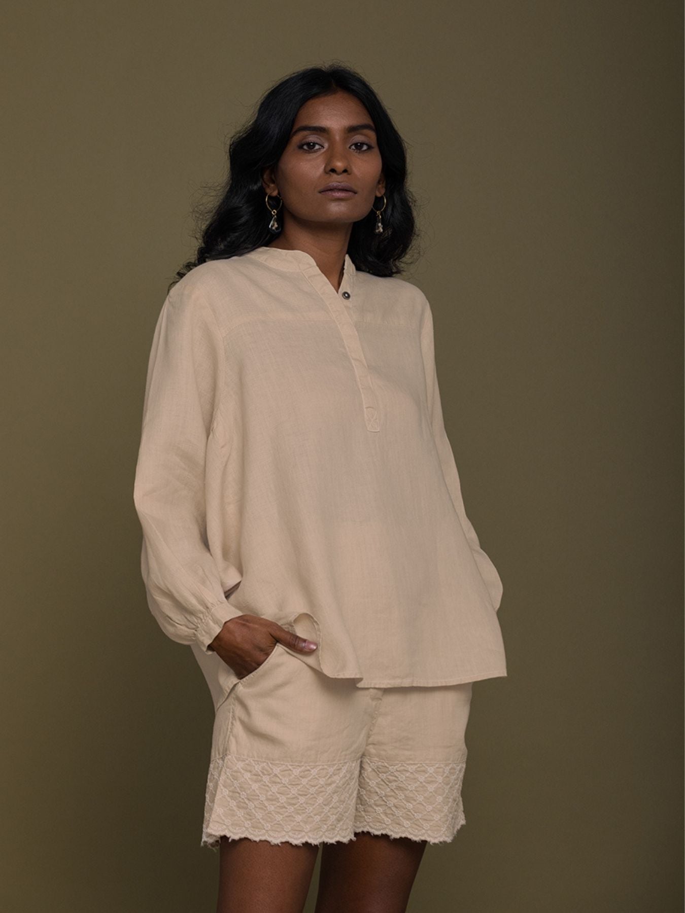 The Afternoon Thunderstorm Shirt, Sand Beige