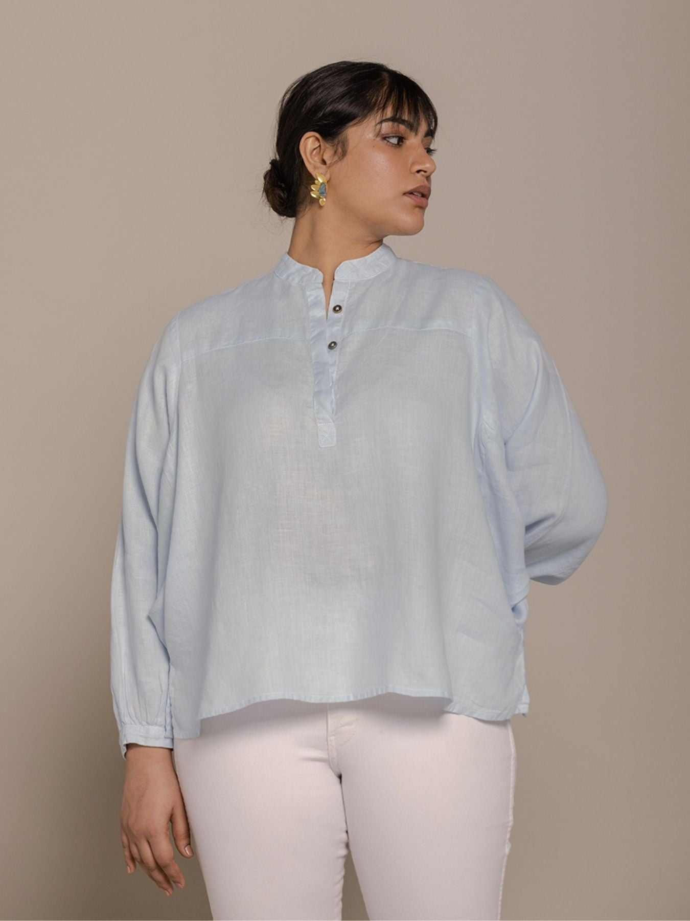 Releve Fashion Reistor Blue The Afternoon Thunderstorm Shirt Ethical Designer Brand Sustainable Fashion Conscious Clothing Purchase with Purpose Shop for Good