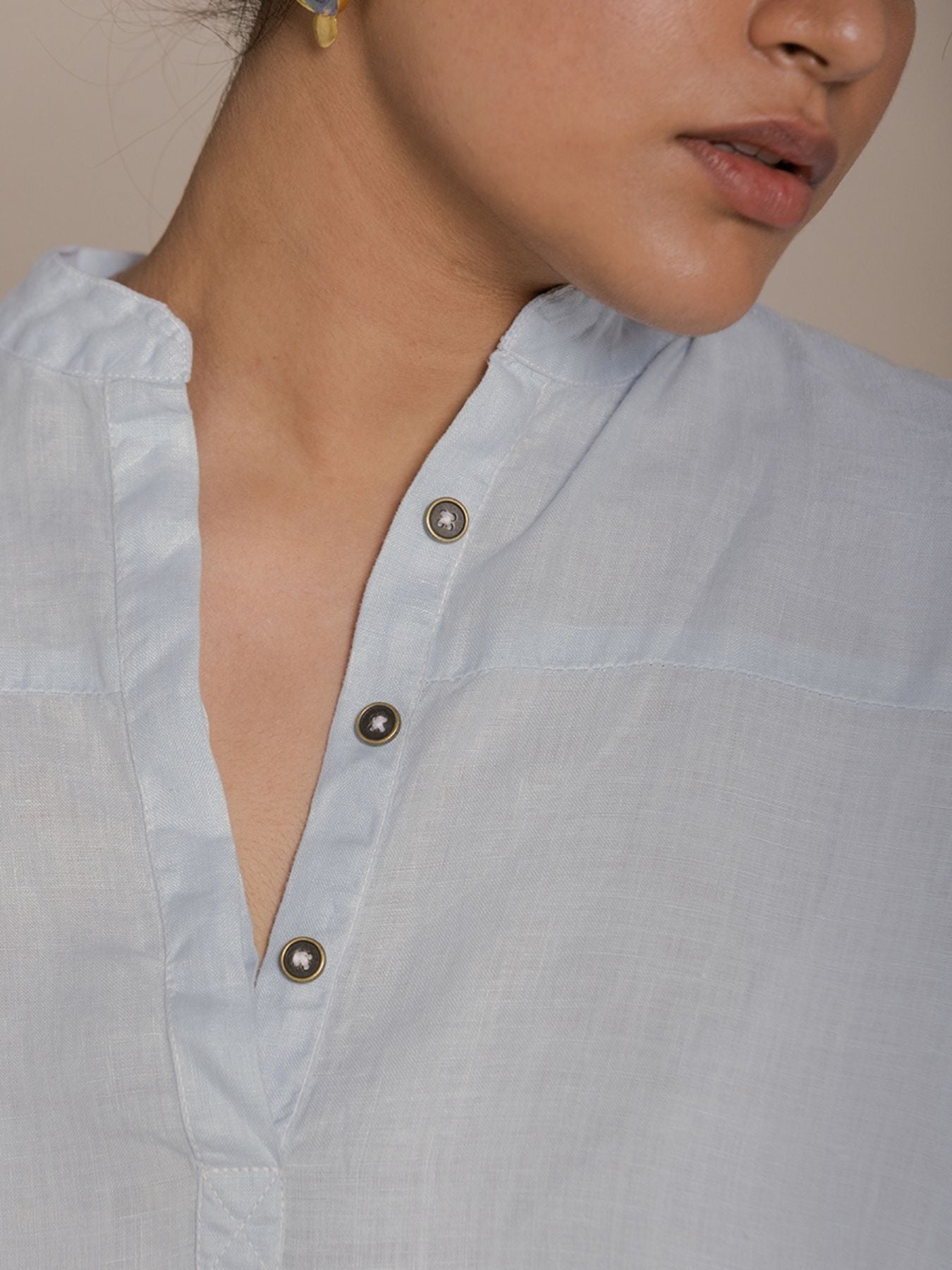 Releve Fashion Reistor Blue The Afternoon Thunderstorm Shirt Ethical Designer Brand Sustainable Fashion Conscious Clothing Purchase with Purpose Shop for Good