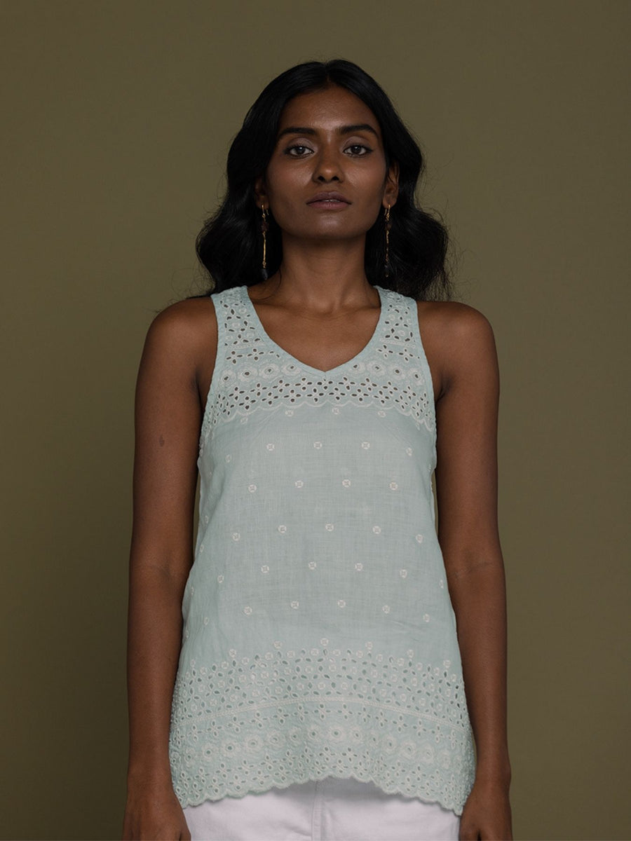 Releve Fashion Reistor Mint The Beach Shack Tank Shirt Mint Ethical Designer Brand Sustainable Fashion Conscious Clothing Purchase with Purpose Shop for Good