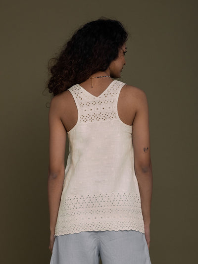 Releve Fashion Reistor Off White The Beach Shack Tank Shirt Ethical Designer Brand Sustainable Fashion Conscious Clothing Purchase with Purpose Shop for Good
