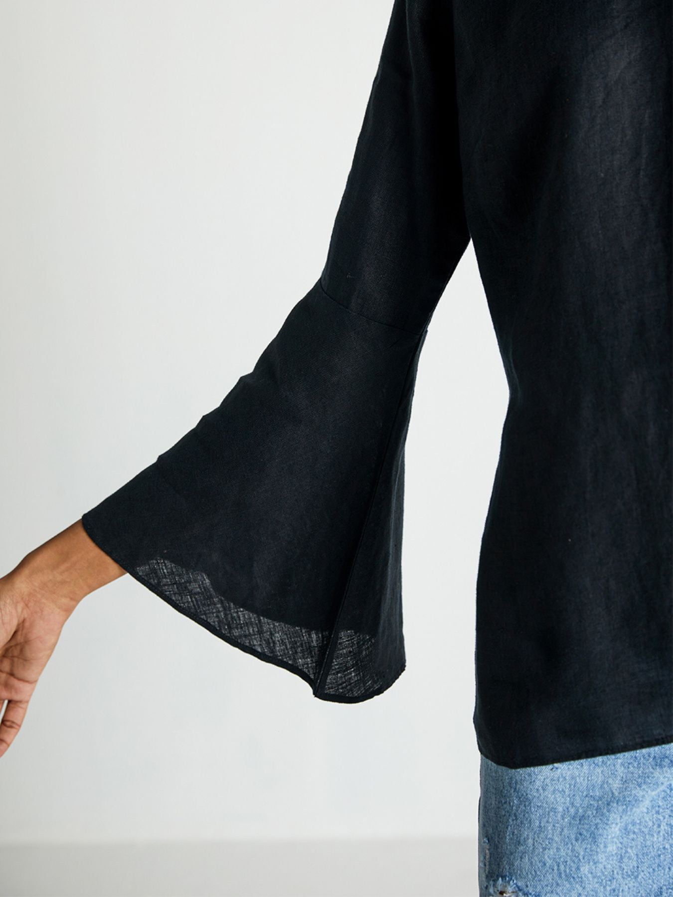 Releve Fashion Reistor The Button Back Shirt Black Ethical Designer Brand Sustainable Fashion Conscious Clothing Purchase with Purpose Shop for Good