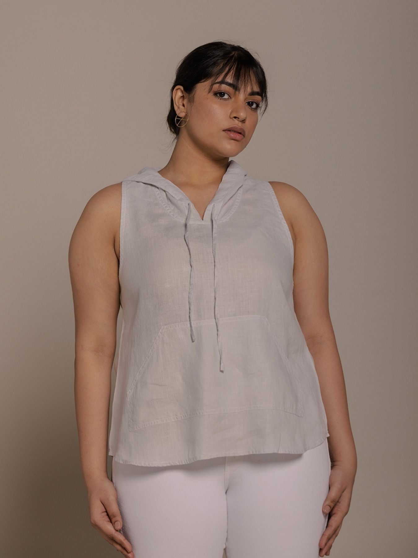 Releve Fashion Reistor Grey The Coastal Drive Sleeveless Hoodie Ethical Designer Brand Sustainable Fashion Conscious Clothing Purchase with Purpose Shop for Good