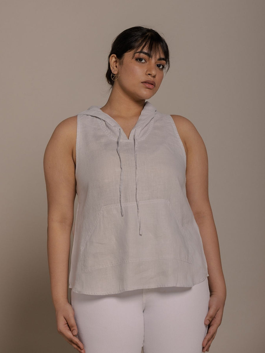 Releve Fashion Reistor Grey The Coastal Drive Sleeveless Hoodie Ethical Designer Brand Sustainable Fashion Conscious Clothing Purchase with Purpose Shop for Good