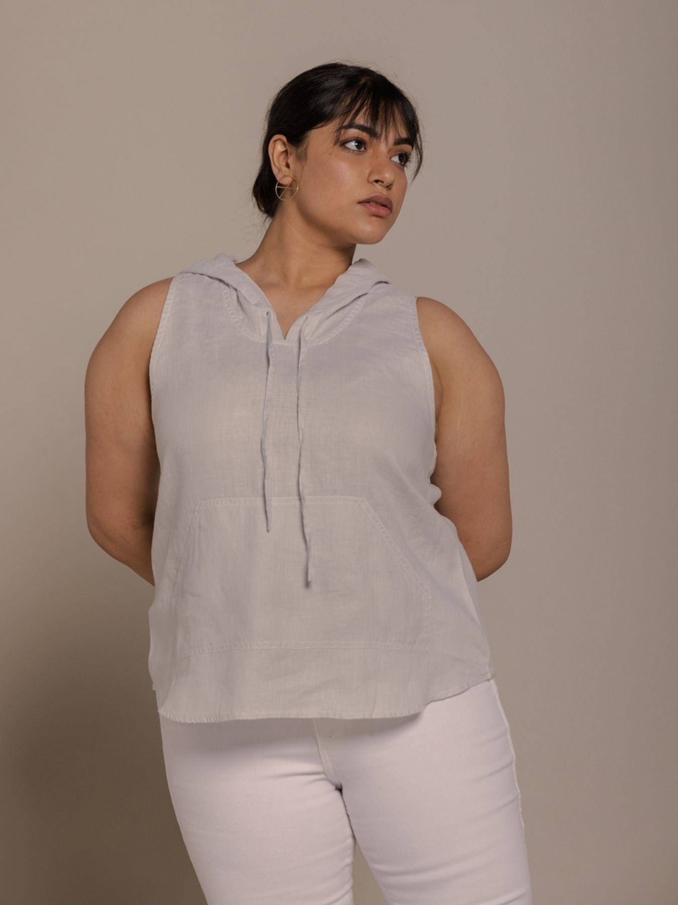 Releve Fashion Reistor Grey The Coastal Drive Sleeveless Hoodie Ethical Designer Brand Sustainable Fashion Conscious Clothing Purchase with Purpose Shop for Good