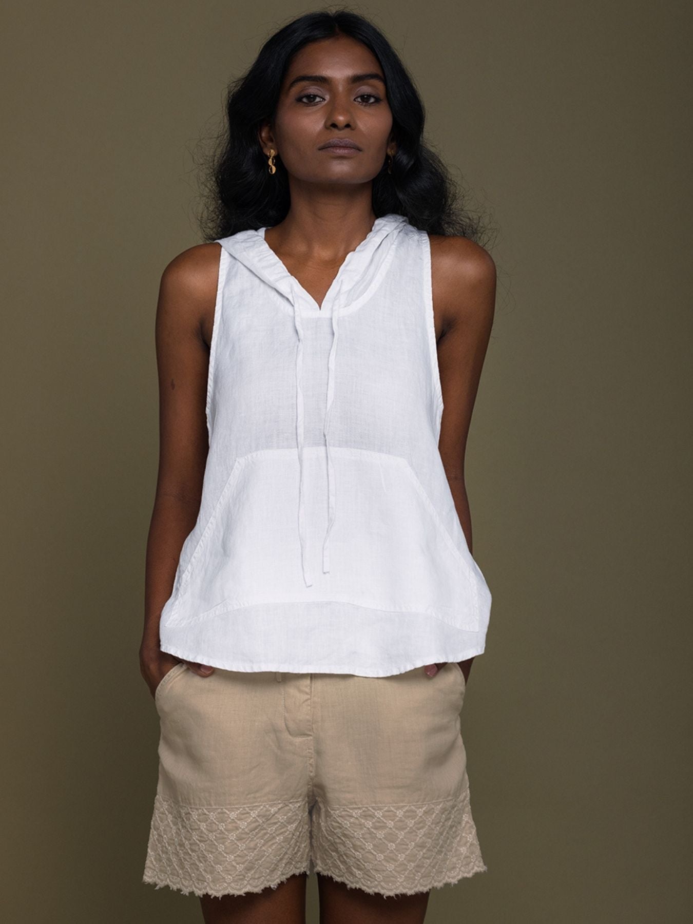 The Coastal Drive Hoodie, Coconut  White