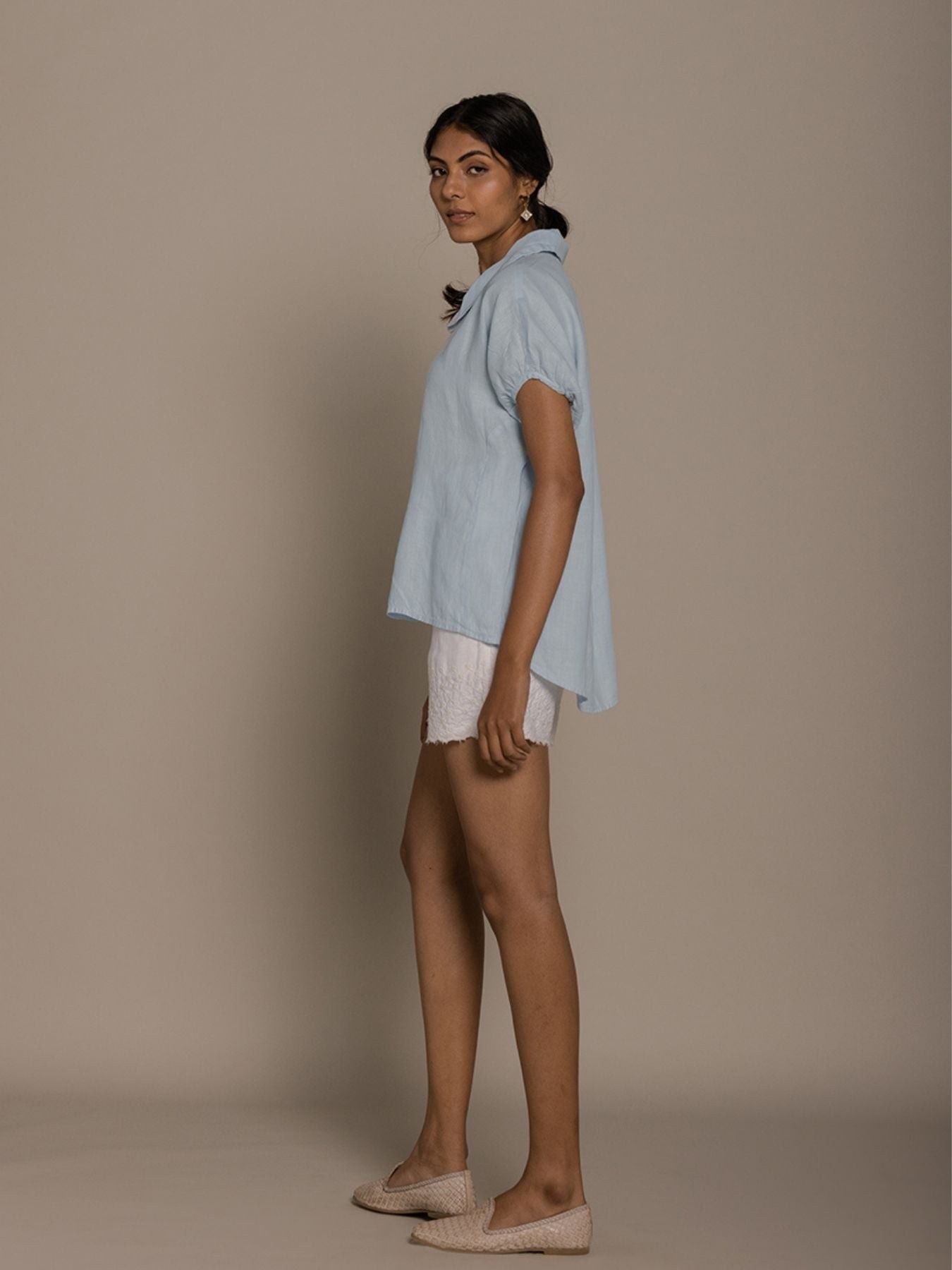 Releve Fashion Reistor Blue The Morning Coffee Run Shirt Ethical Designer Brand Sustainable Fashion Conscious Clothing Purchase with Purpose Shop for Good