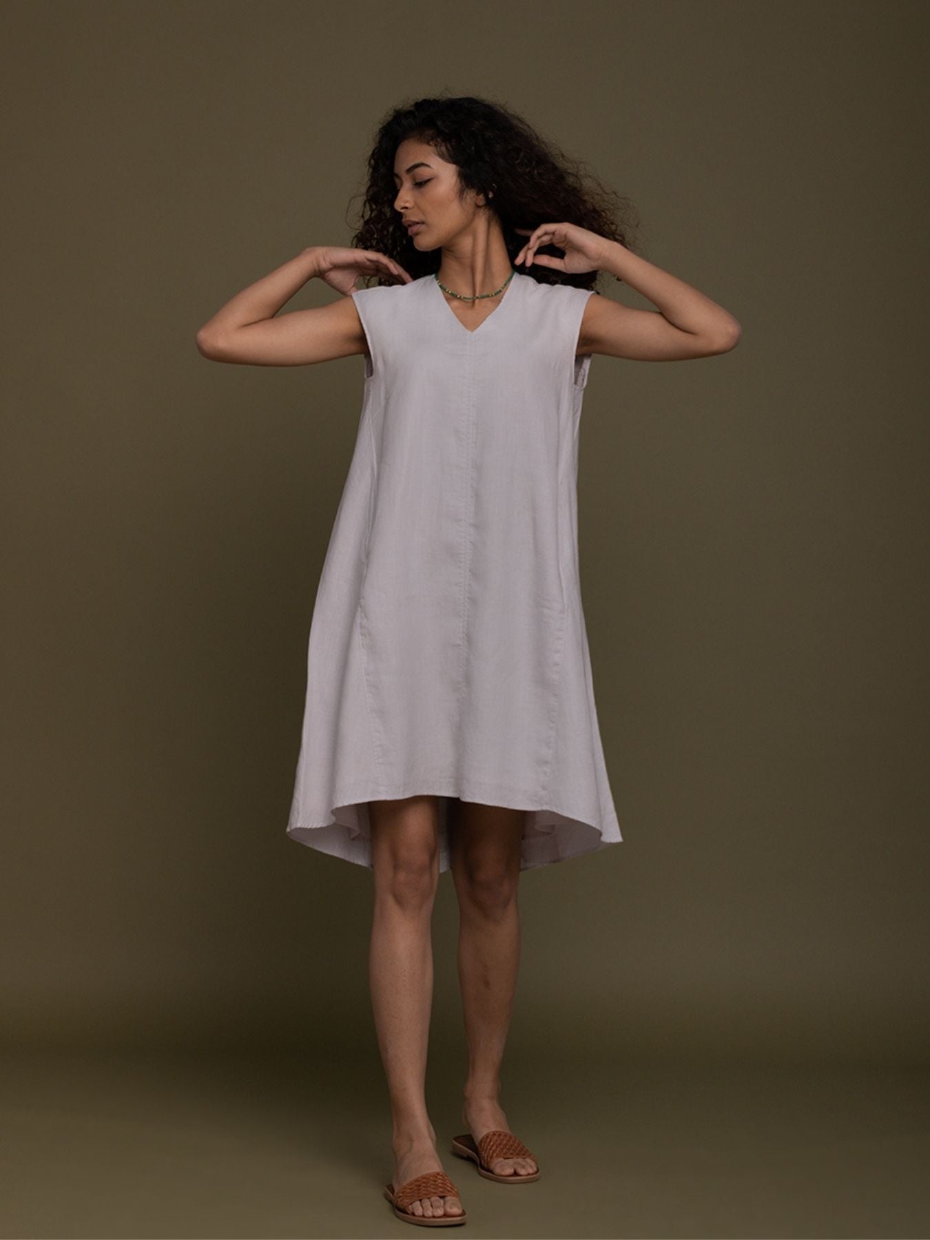 Releve Fashion Reistor Grey The Musical Dusk Sleeveless Dress Ethical Designer Brand Sustainable Fashion Conscious Clothing Purchase with Purpose Shop for Good