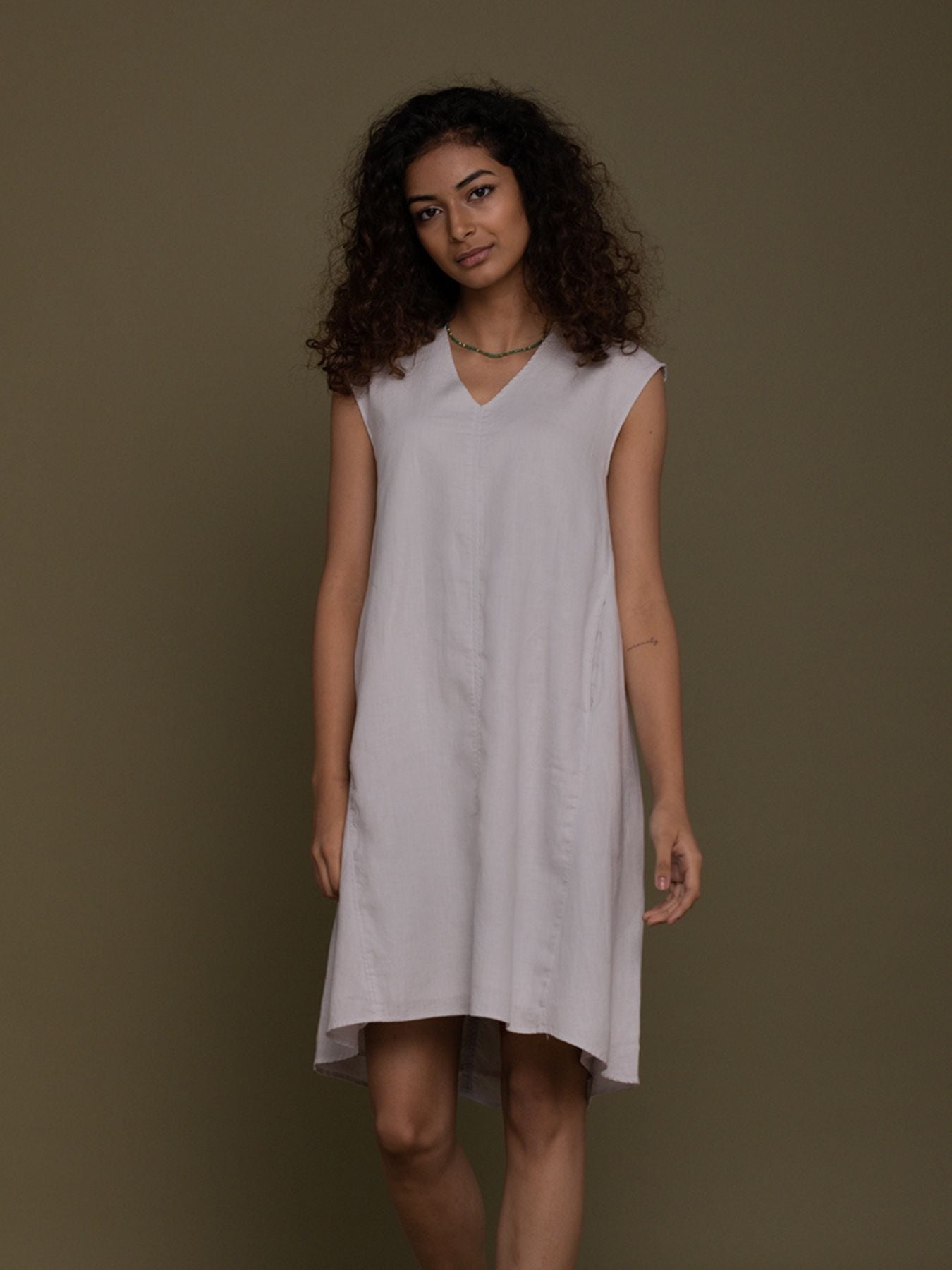 Releve Fashion Reistor Grey The Musical Dusk Sleeveless Dress Ethical Designer Brand Sustainable Fashion Conscious Clothing Purchase with Purpose Shop for Good