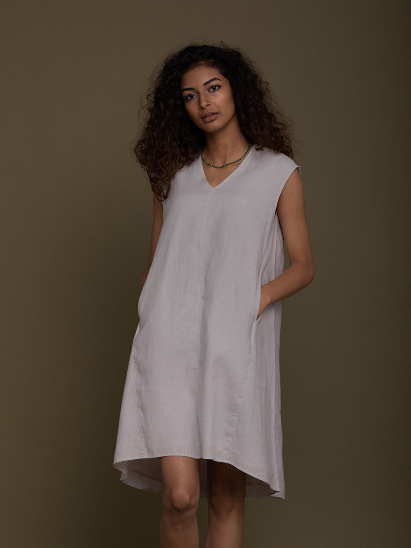 Releve Fashion Reistor Grey The Musical Dusk Sleeveless Dress Ethical Designer Brand Sustainable Fashion Conscious Clothing Purchase with Purpose Shop for Good