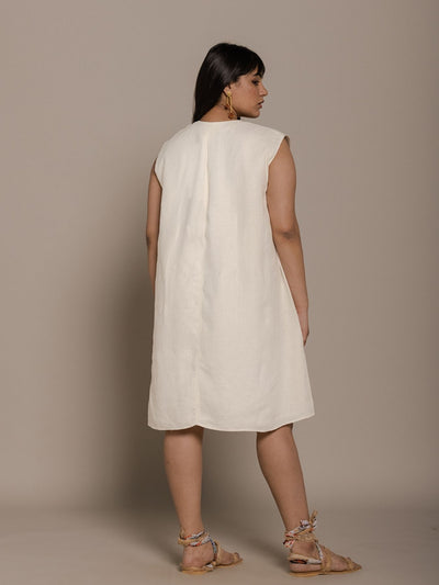 Releve Fashion Reistor White The Musical Dusk Sleeveless Dress Ethical Designer Brand Sustainable Fashion Conscious Clothing Purchase with Purpose Shop for Good