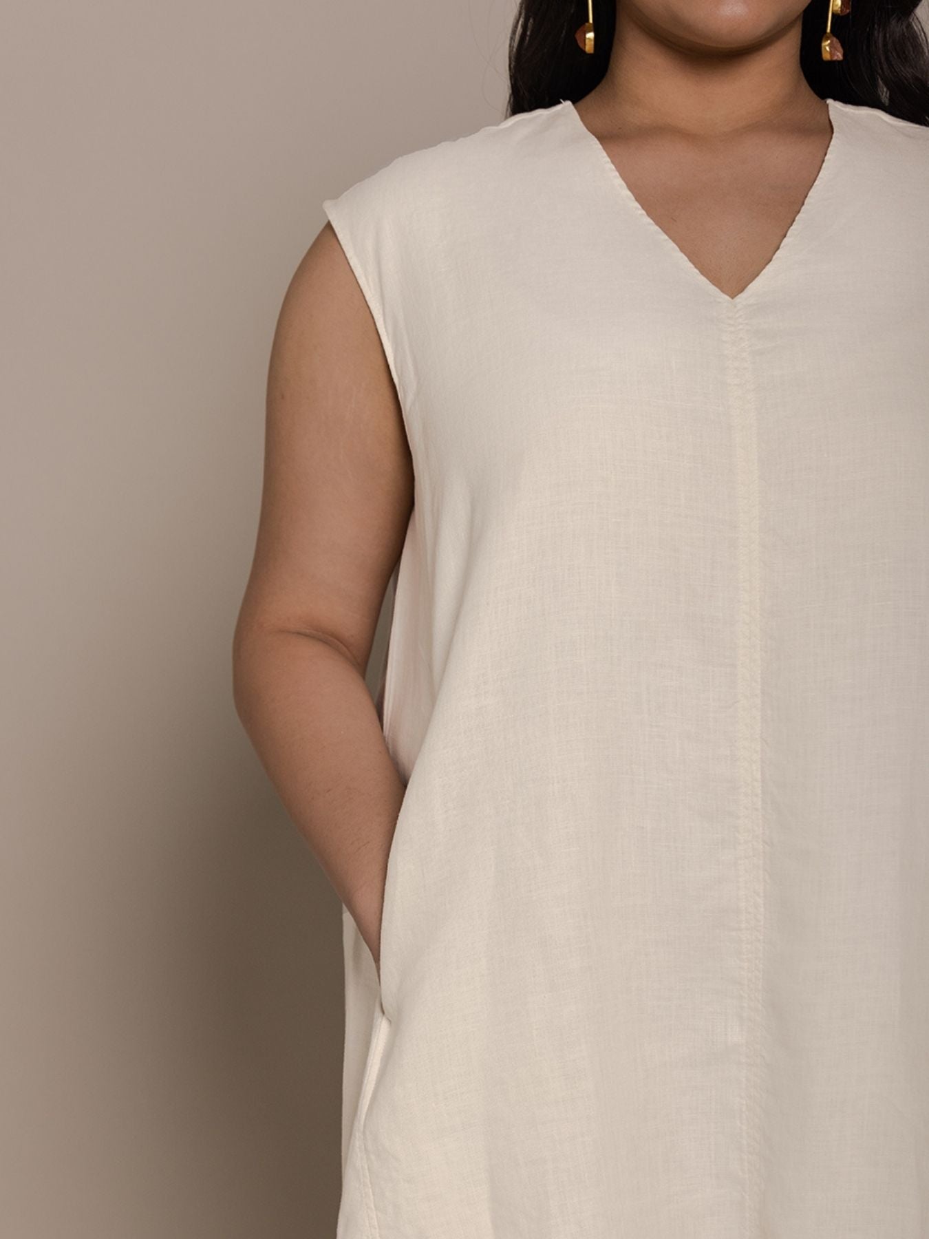 Releve Fashion Reistor White The Musical Dusk Sleeveless Dress Ethical Designer Brand Sustainable Fashion Conscious Clothing Purchase with Purpose Shop for Good