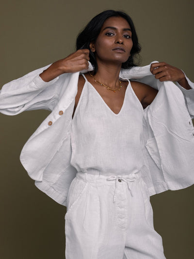 Releve Fashion Reistor White The She's Everything Blazer Ethical Designer Brand Sustainable Fashion Conscious Clothing Purchase with Purpose Shop for Good