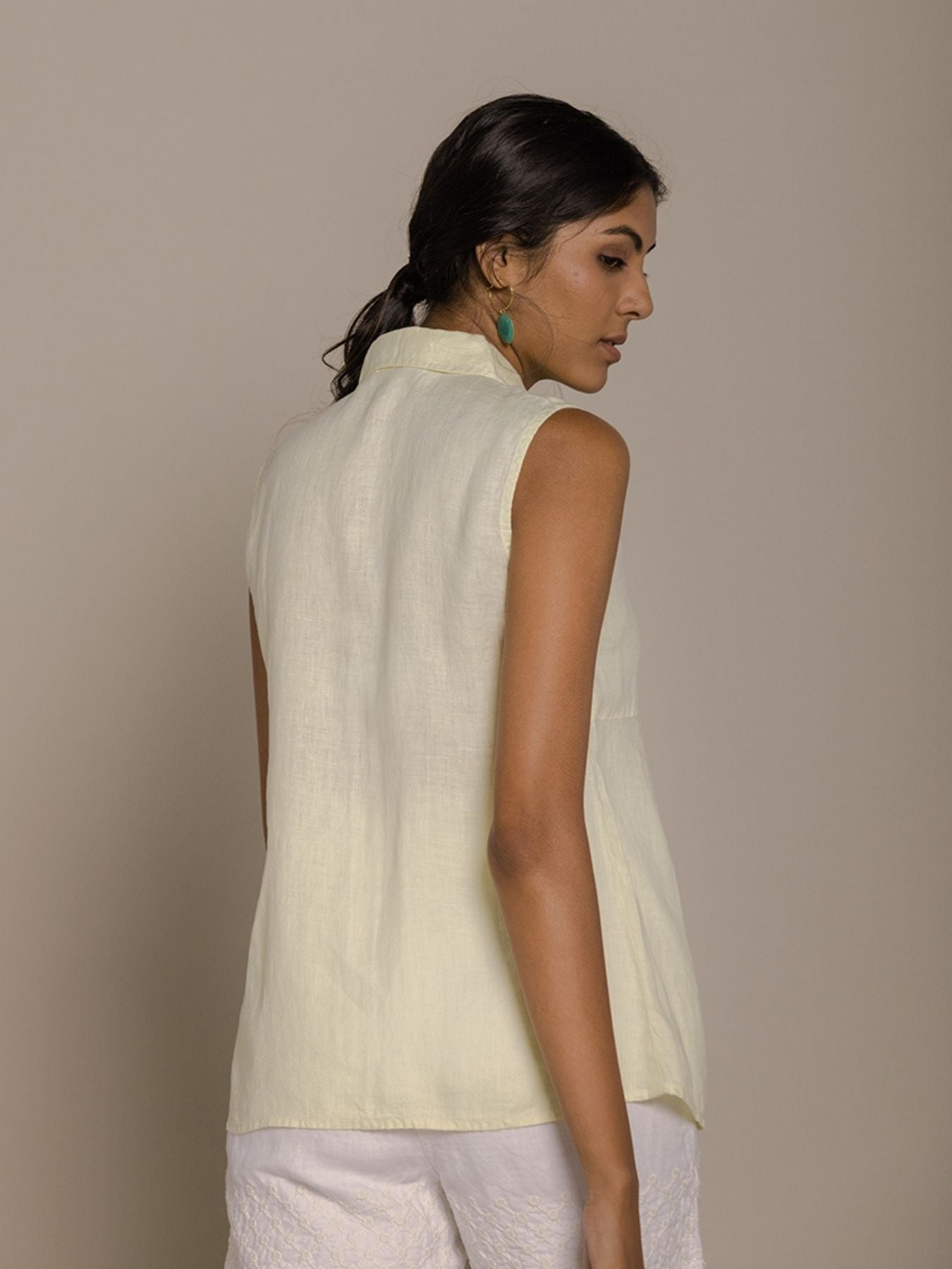 Releve Fashion Reistor Lemon The Summer Haze Sleeveless Shirt Ethical Designer Brand Sustainable Fashion Conscious Clothing Purchase with Purpose Shop for Good