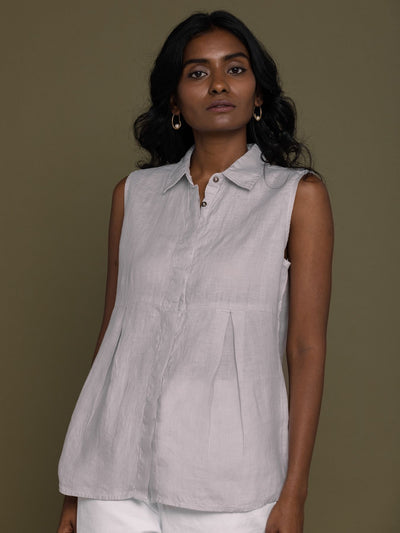 Releve Fashion Reistor Grey The Summer Haze Sleeveless Shirt  Ethical Designer Brand Sustainable Fashion Conscious Clothing Purchase with Purpose Shop for Good