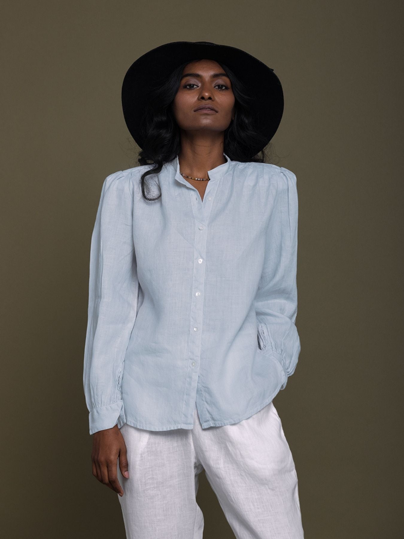 Releve Fashion Reistor Blue Wild River Shirt Shell  Ethical Designer Brand Sustainable Fashion Conscious Clothing Purchase with Purpose Shop for Good