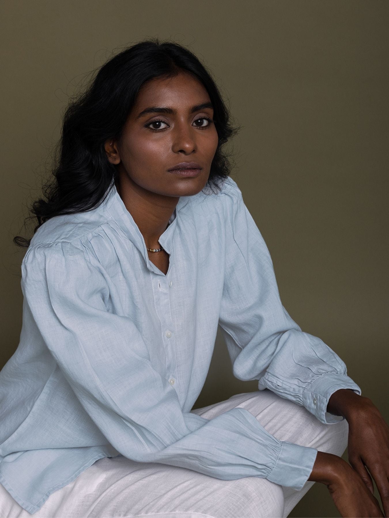 Releve Fashion Reistor Blue Wild River Shirt Shell  Ethical Designer Brand Sustainable Fashion Conscious Clothing Purchase with Purpose Shop for Good