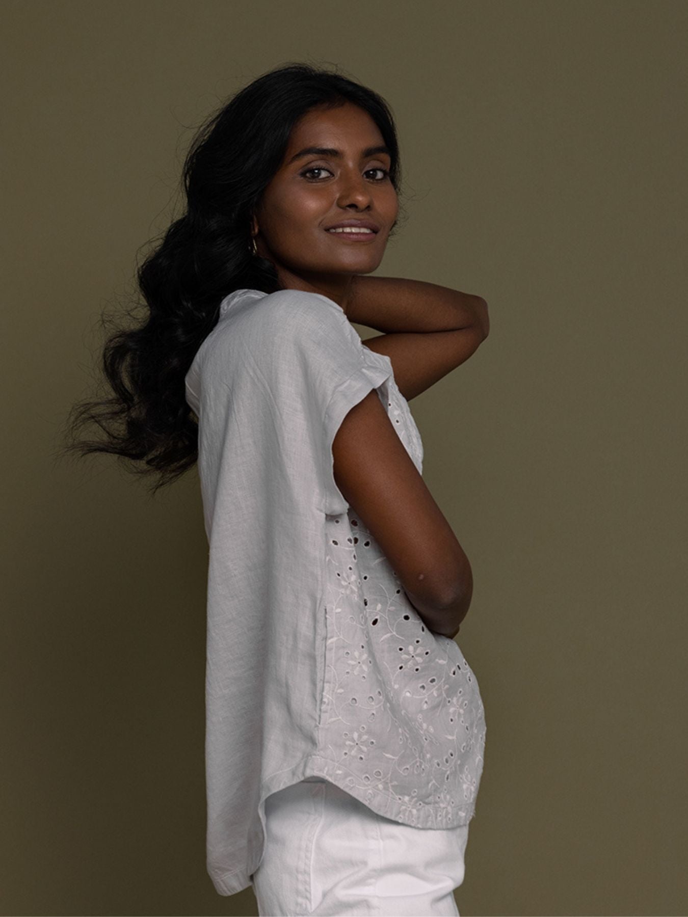 Releve Fashion Reistor Grey Under the Midnight Tree Short Sleeves Top Ethical Designer Brand Sustainable Fashion Conscious Clothing Purchase with Purpose Shop for Good