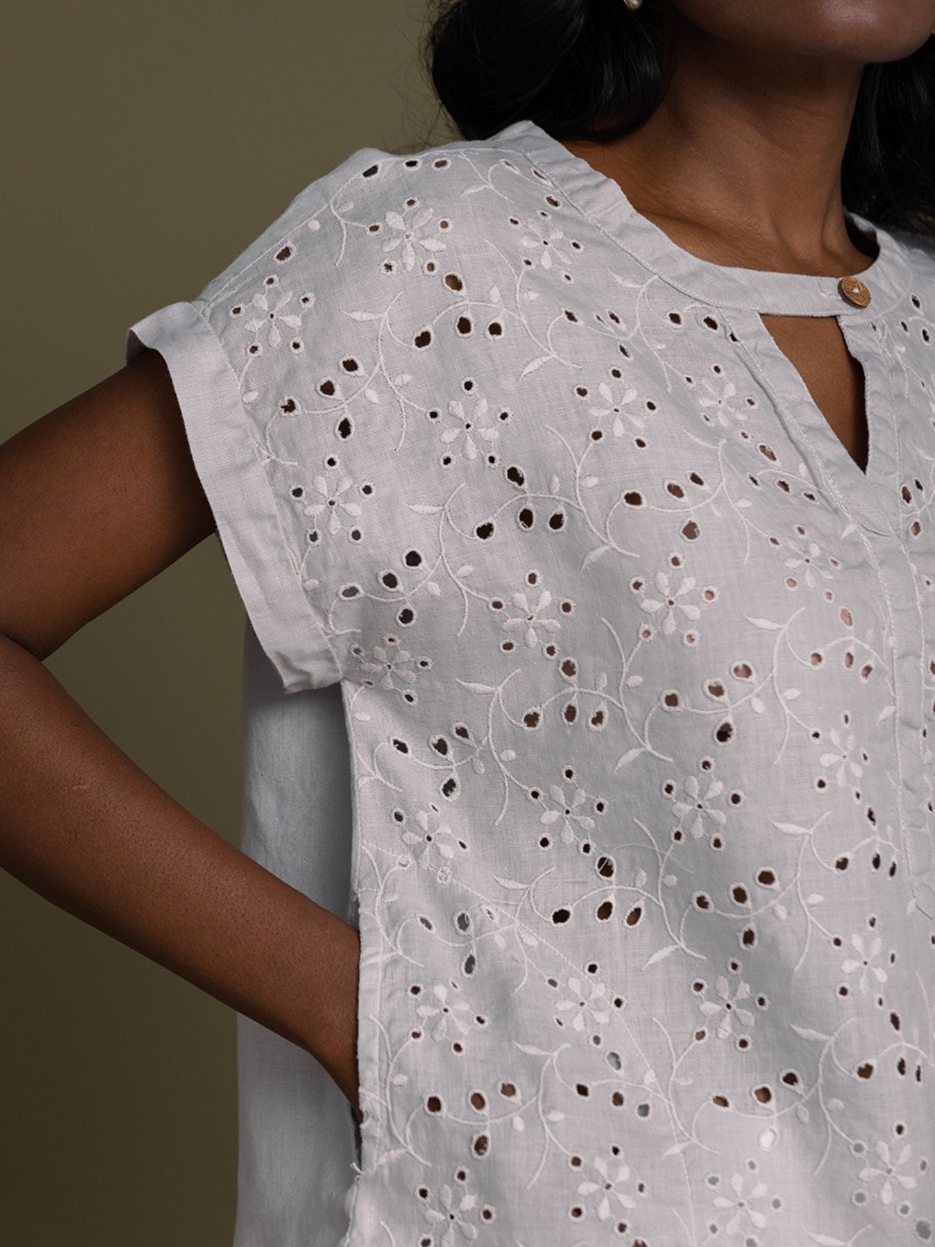 Releve Fashion Reistor Grey Under the Midnight Tree Short Sleeves Top Ethical Designer Brand Sustainable Fashion Conscious Clothing Purchase with Purpose Shop for Good