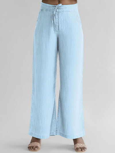 Releve Fashion Reistor Blue Walk in the Park Pants Ethical Designer Brand Sustainable Fashion Conscious Clothing Purchase with Purpose Shop for Good