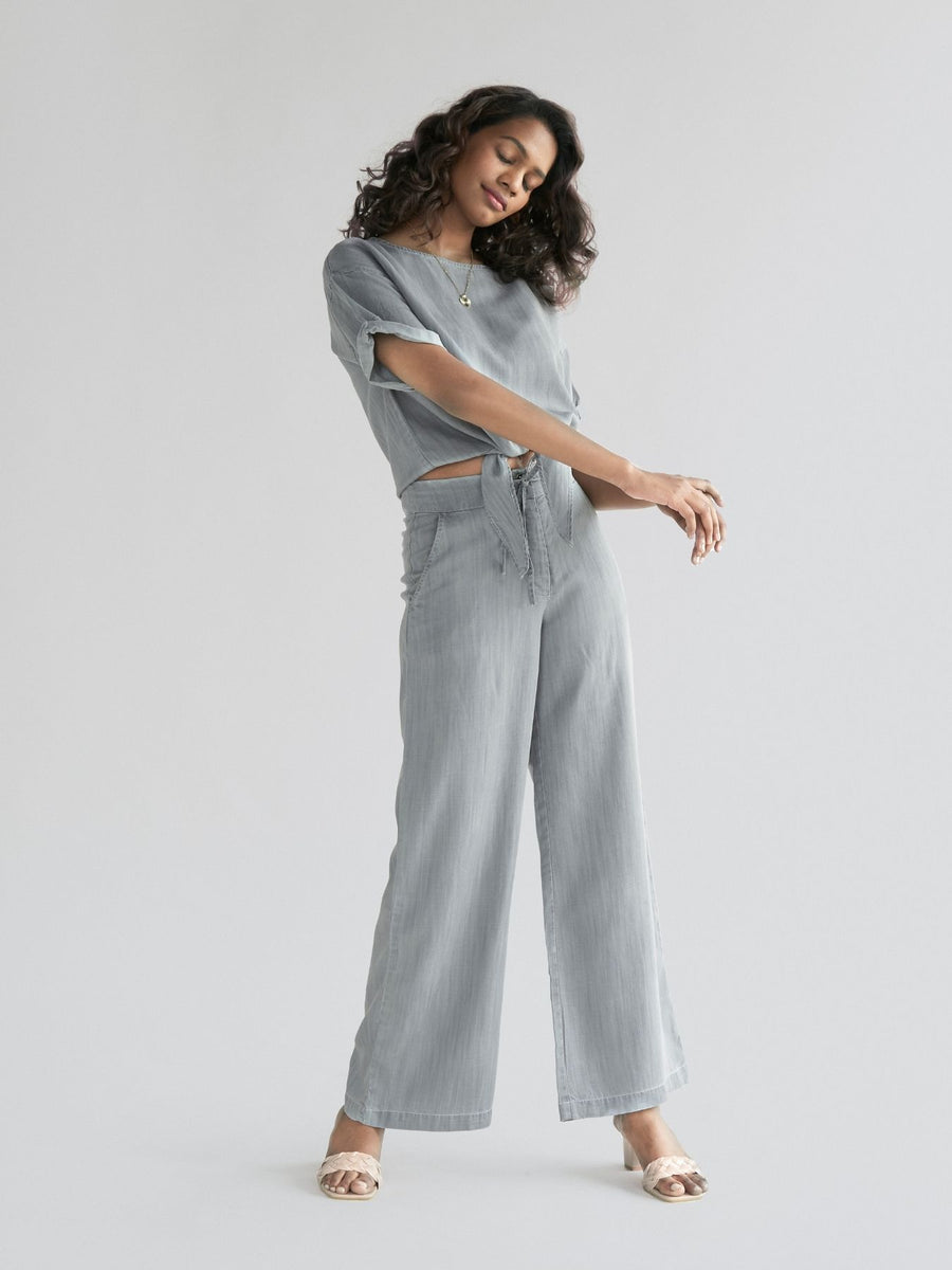 Releve Fashion Reistor Grey Walk in the Park Pants Ethical Designer Brand Sustainable Fashion Conscious Clothing Purchase with Purpose Shop for Good