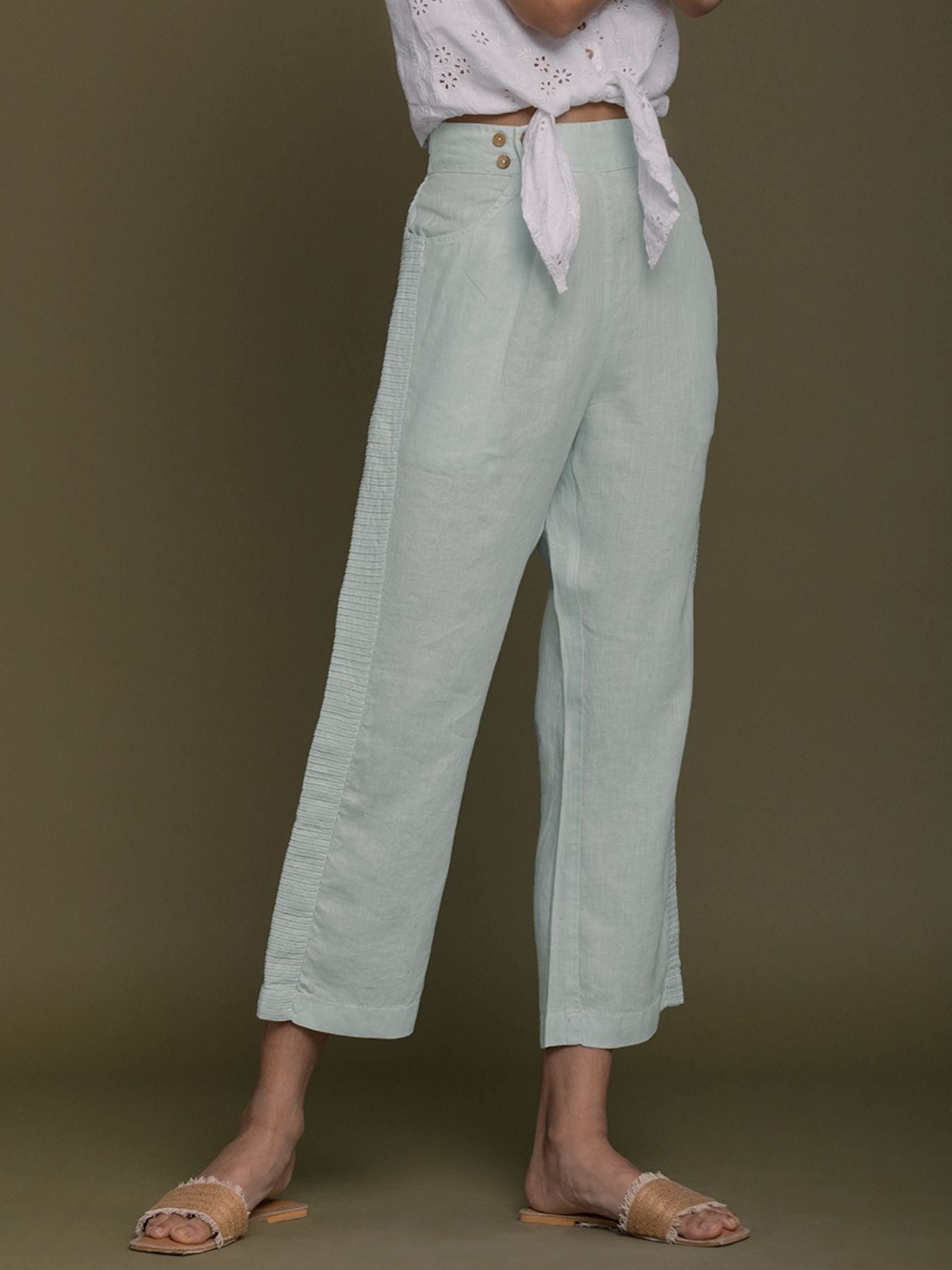 Releve Fashion Reistor Mint Weekend Wanderer Pants Ethical Designer Brand Sustainable Fashion Conscious Clothing Purchase with Purpose Shop for Good