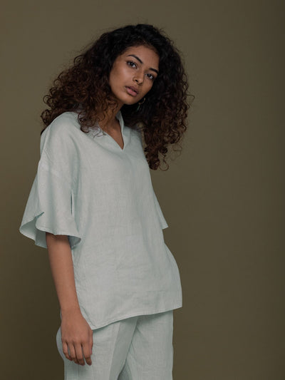 Releve Fashion Reistor Mint Wishing on Stardust Shirt Ethical Designer Brand Sustainable Fashion Conscious Clothing Purchase with Purpose Shop for Good