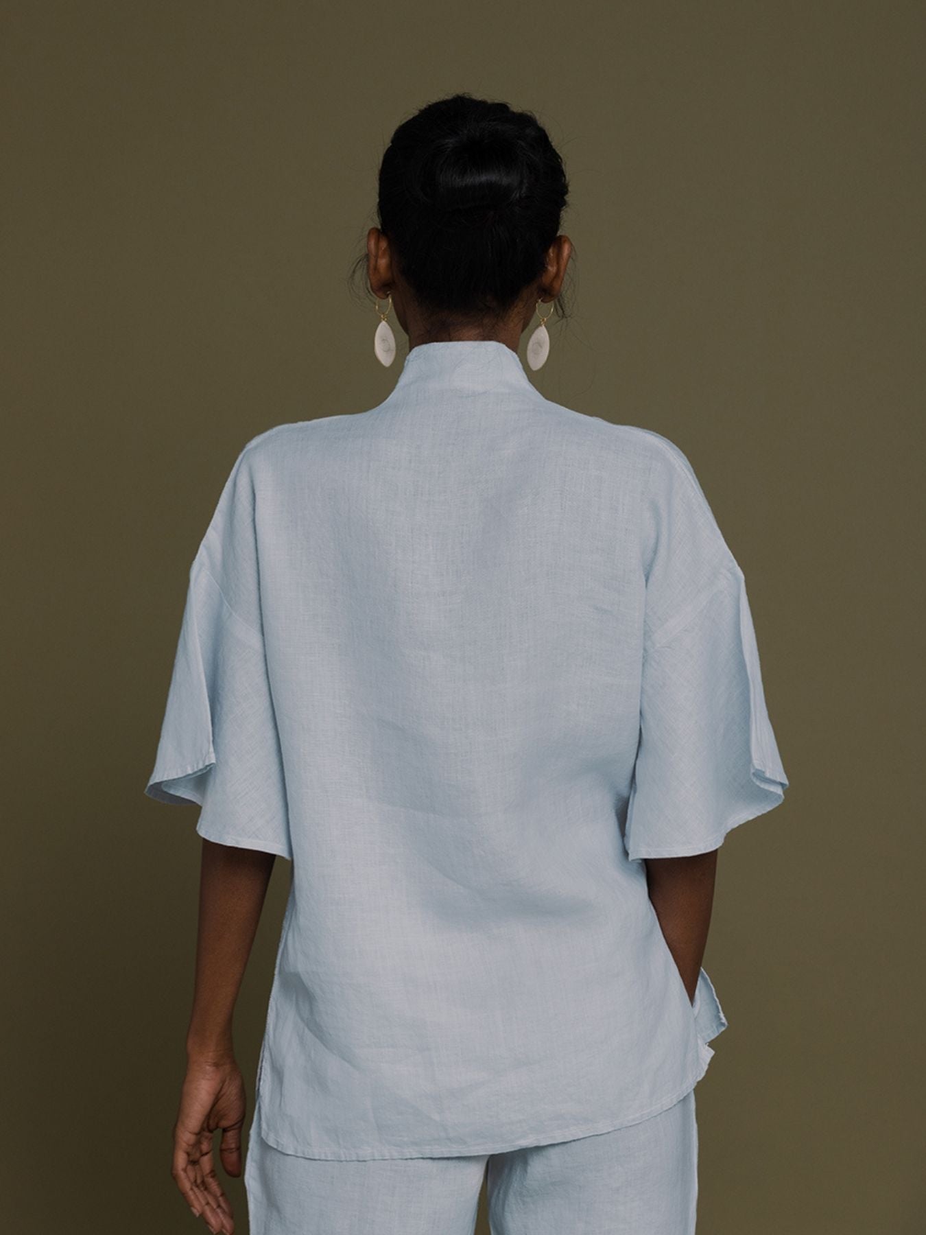 Releve Fashion Reistor Blue Wishing on Stardust Shirt Ethical Designer Brand Sustainable Fashion Conscious Clothing Purchase with Purpose Shop for Good