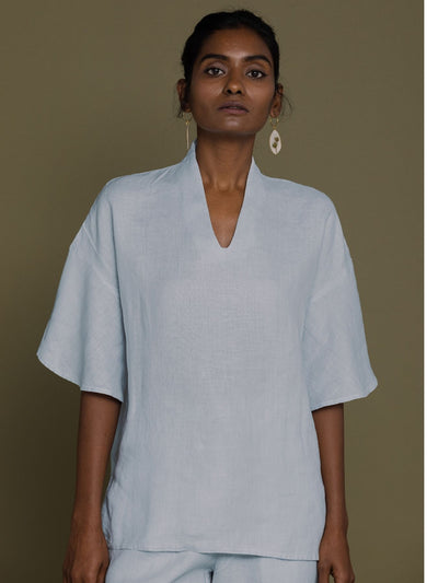 Releve Fashion Reistor Blue Wishing on Stardust Shirt Ethical Designer Brand Sustainable Fashion Conscious Clothing Purchase with Purpose Shop for Good
